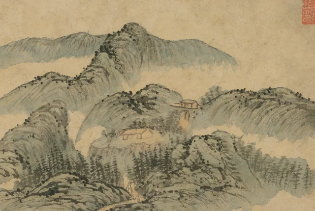 原济山水图页