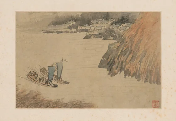 原济山水图页