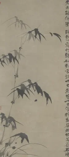 原济墨竹图轴