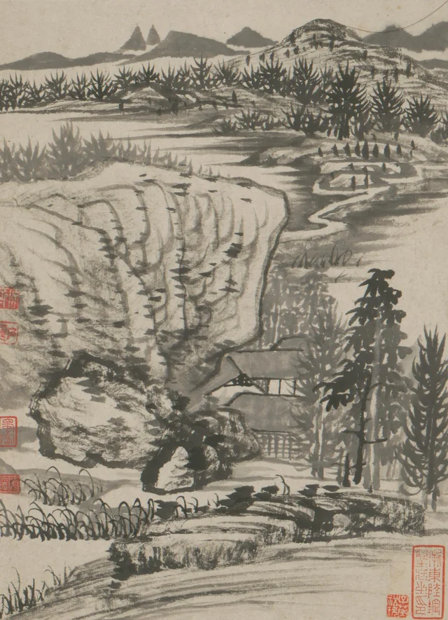 Ilustración poética del templo Longyou en Jinshan