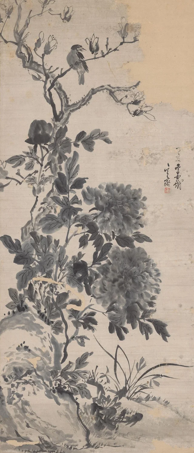 Flowers and bird, Sim Sa-jeong
