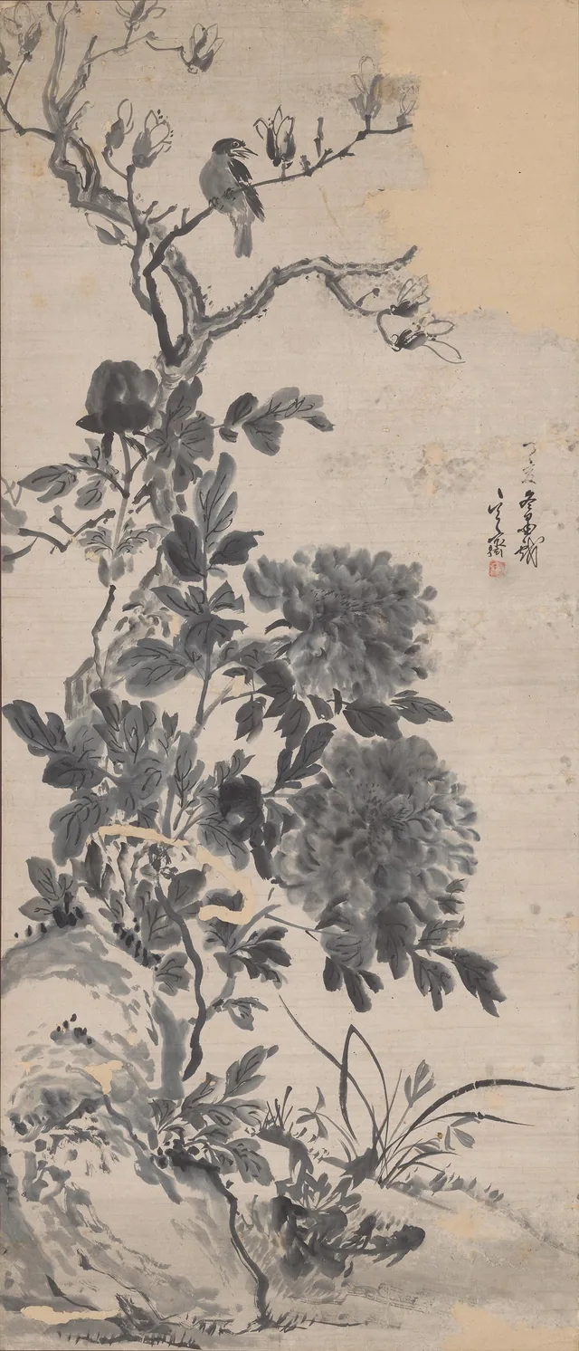Flowers and bird, Sim Sa-jeong