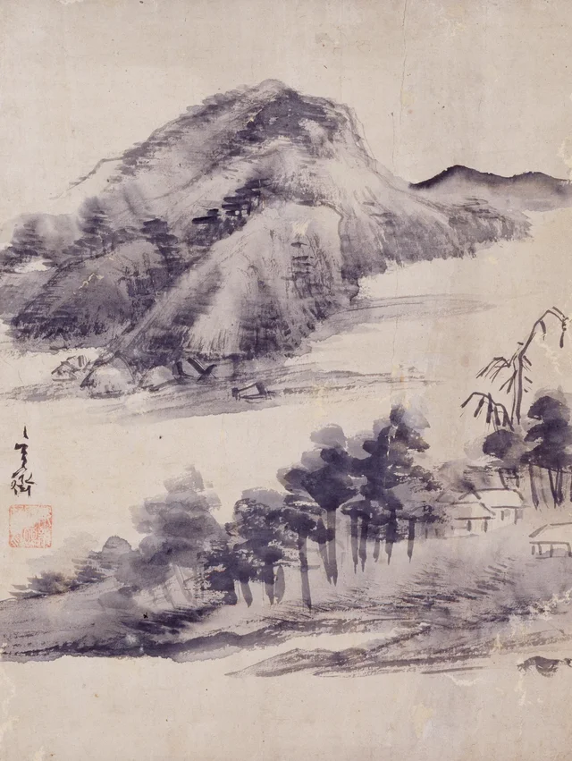 Paisaje y peonías, imagen 1, Sim Sa-jeong