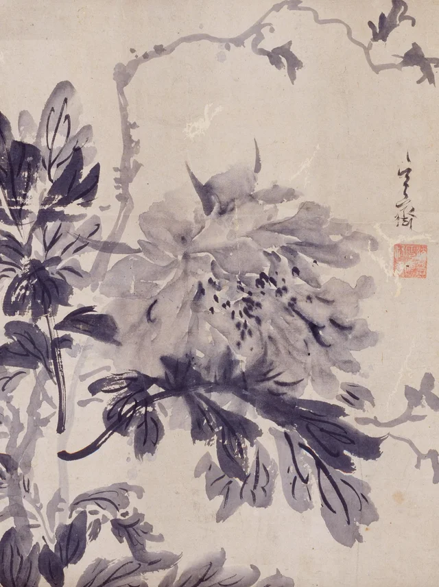 Landscape and peonies, image 2