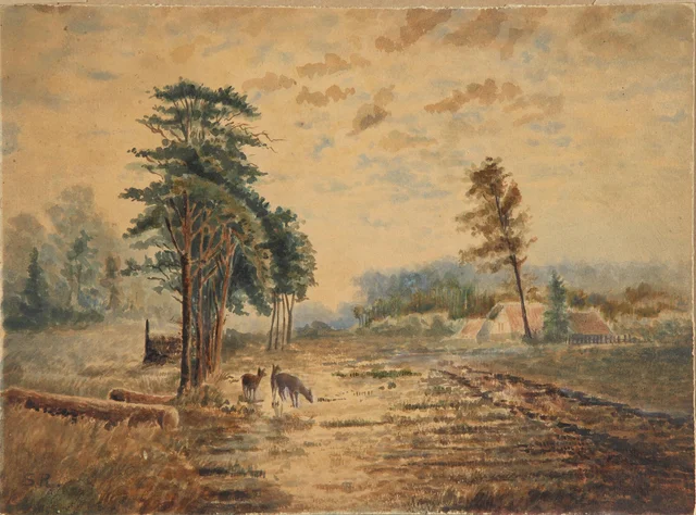 Three Roe Deer near a Settlement, Slava Raškaj
