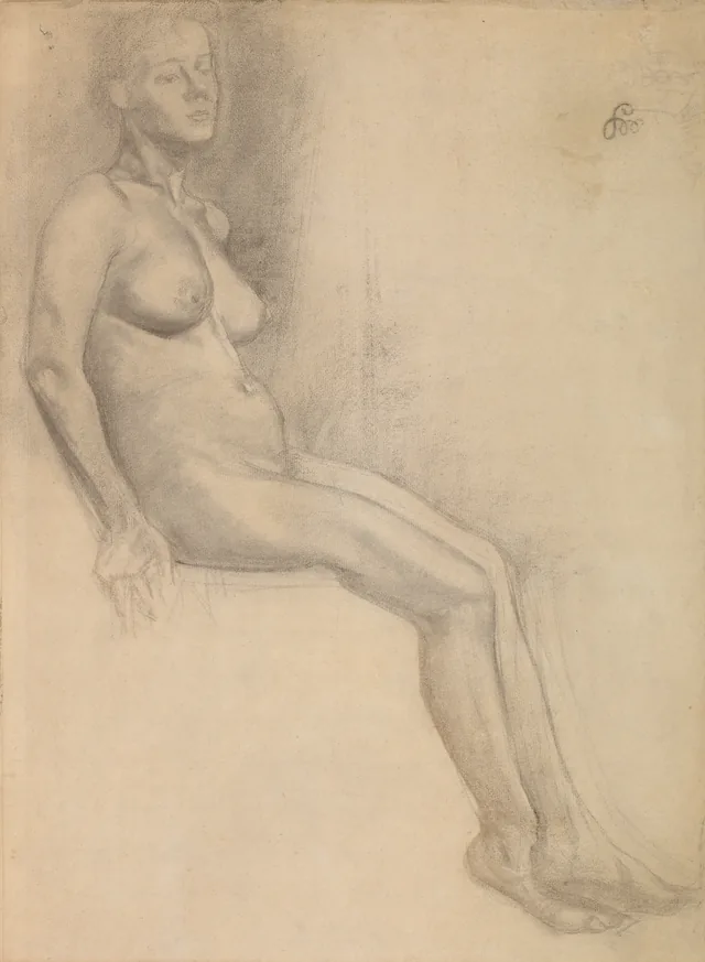Nu de mulher sentada