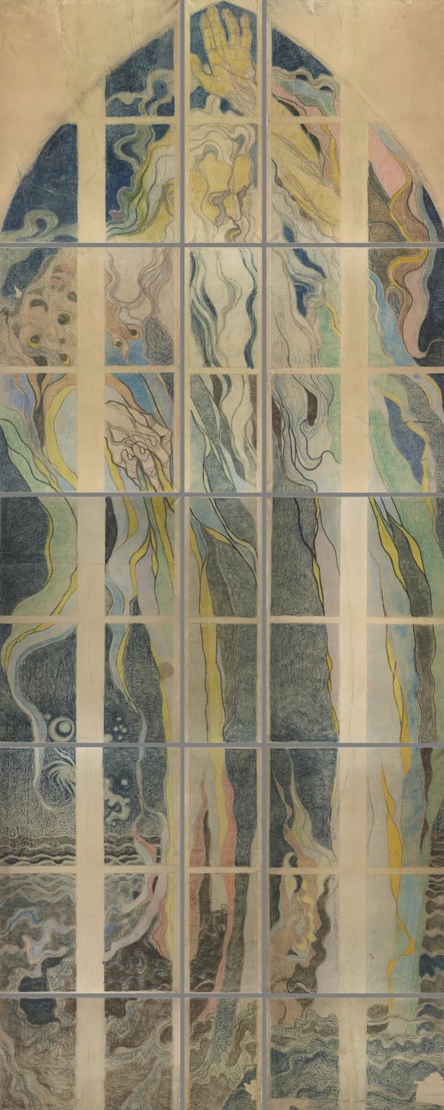 « Dieu le Père », projet de vitrail pour la fenêtre ouest de la nef de l'église des Franciscains de Cracovie, Stanisław Wyspiański