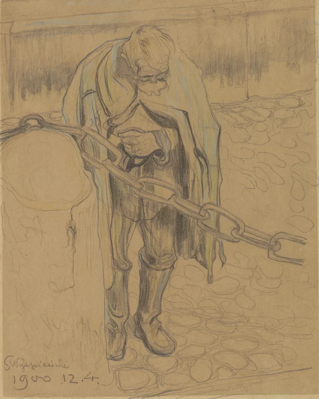 Mendiant devant l'église Notre-Dame de Cracovie, Stanisław Wyspiański