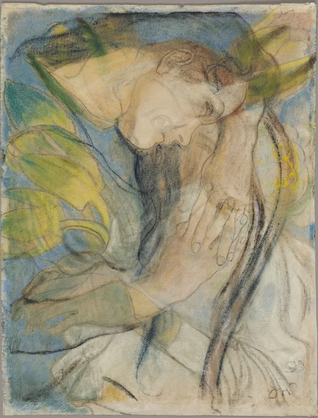 Menina apoiada no encosto de uma cadeira; verso: Annah, modelo de Paul Gauguin, nua