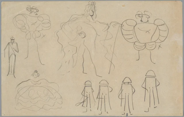 Nove caricaturas históricas: Francisco I, Luís XIV, Henrique VIII, Marian Langiewicz, Maria Teresa, Napoleão (quatro vezes) (frente); onze caricaturas históricas (verso)