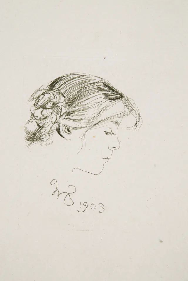 «Helenka», «Cabeça de menina», prancha do «Portfólio dos gravadores poloneses», Cracóvia, 1903