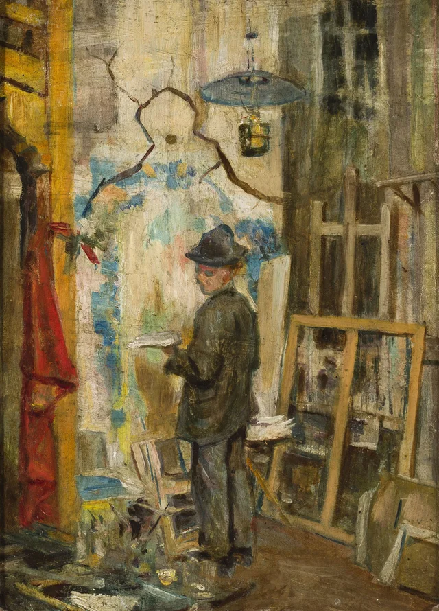 Józef Mehoffer em seu ateliê