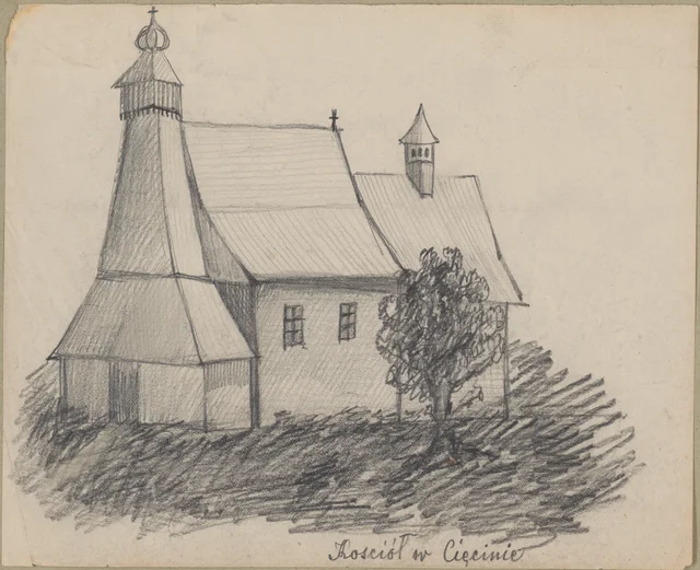 «A igreja de Cięcina», desenho de infância