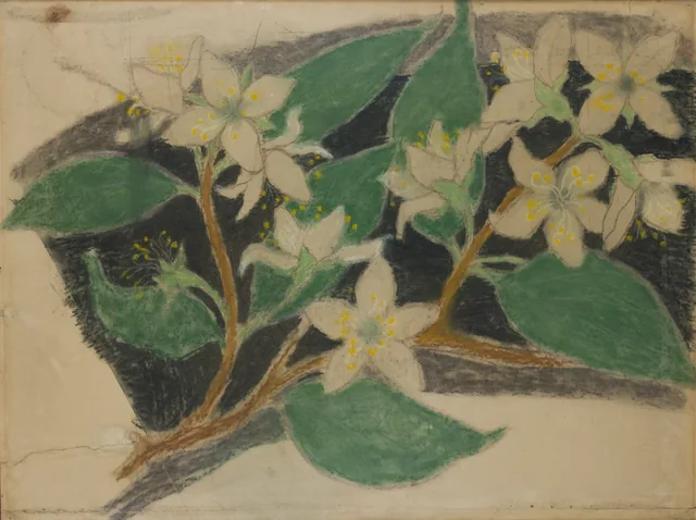Fleurs de prunier, projet de décoration peinte pour l'église paroissiale de Biecz, Stanisław Wyspiański
