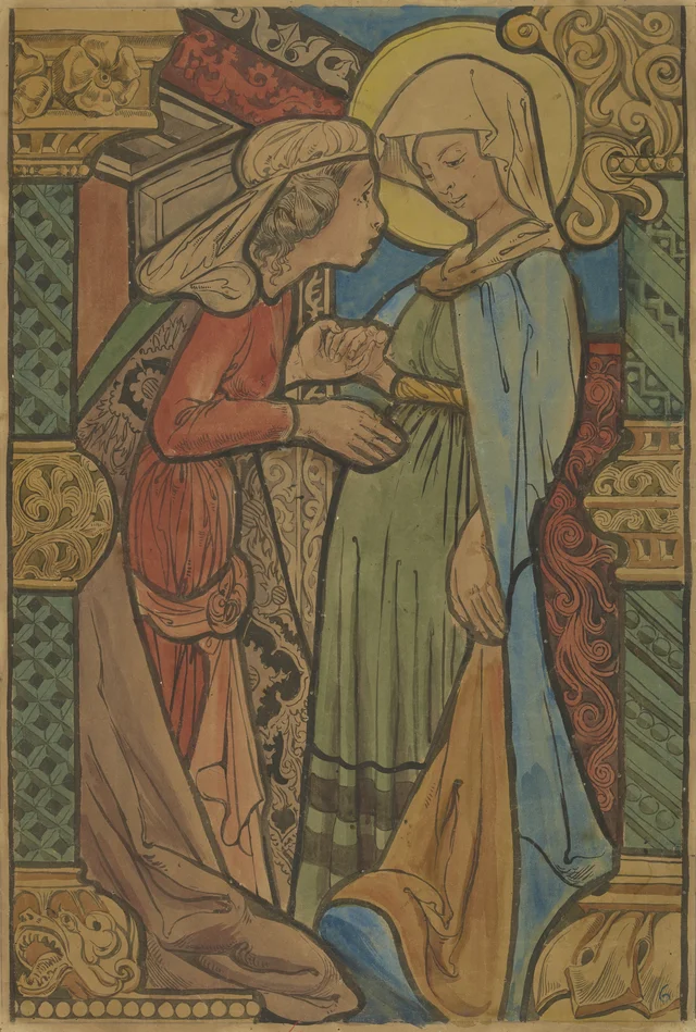 «A Visitação», projeto de painel para a janela oeste da igreja de Nossa Senhora de Cracóvia, do portfólio «Cenas da vida da Virgem e de Cristo»