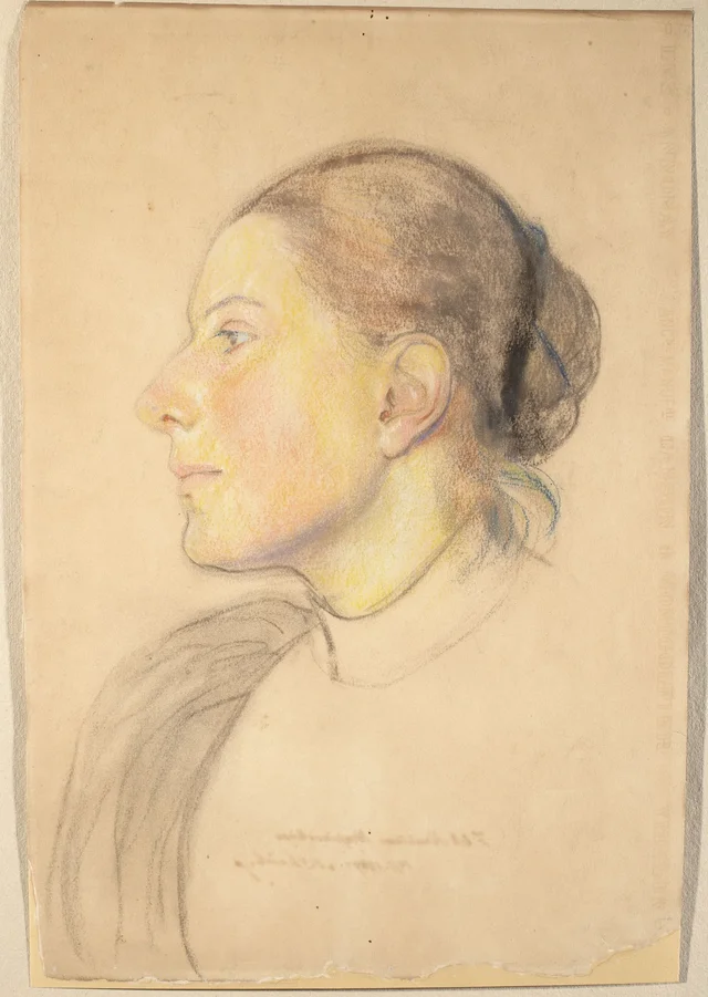 Retrato de mulher de perfil
