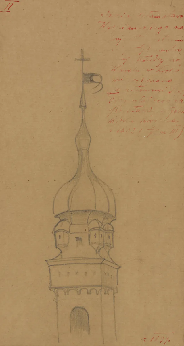 Projeto de capacete para a torre de Sigismundo da catedral de Cracóvia