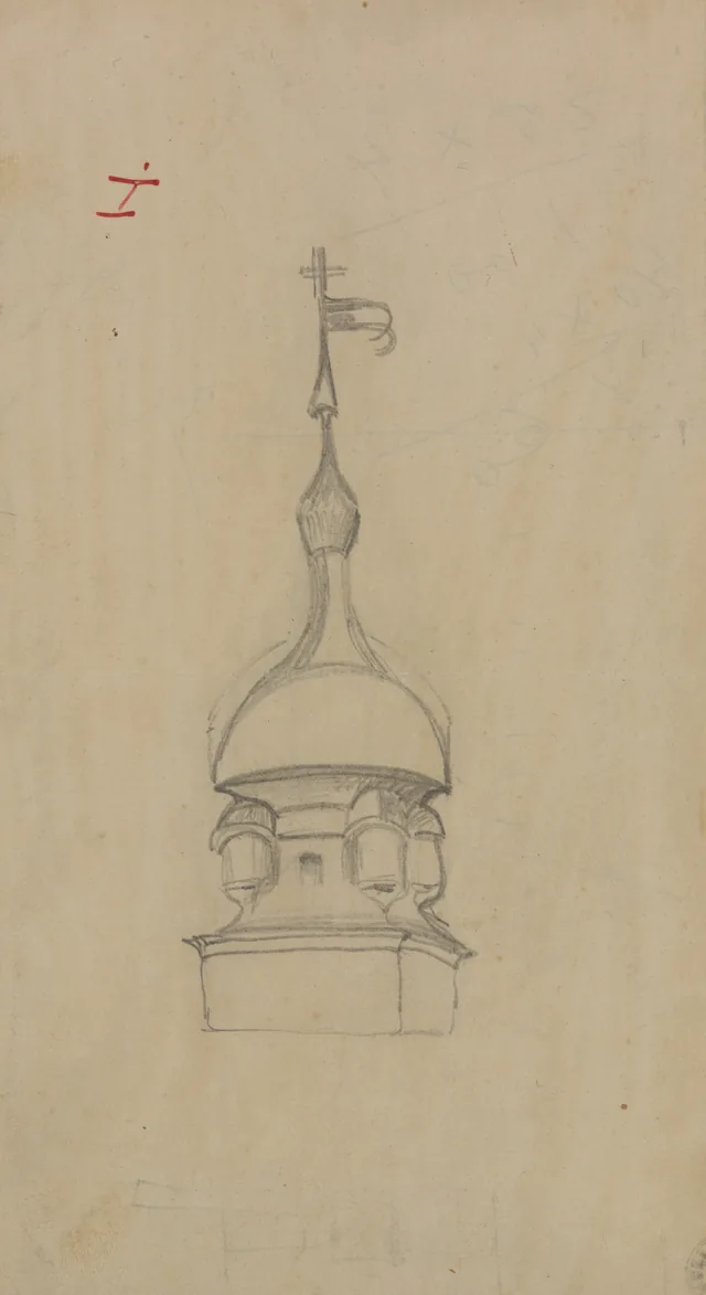 Projeto de capacete para a torre de Sigismundo da catedral de Cracóvia