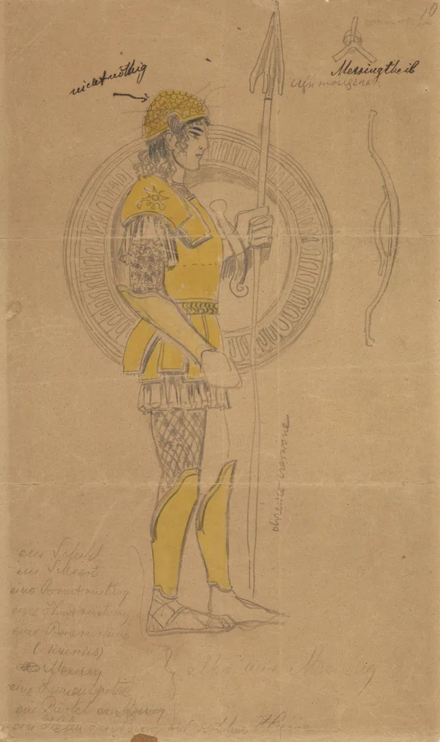 Projet de costume de Protésilas pour le drame « Protésilas et Laodamie », Stanisław Wyspiański