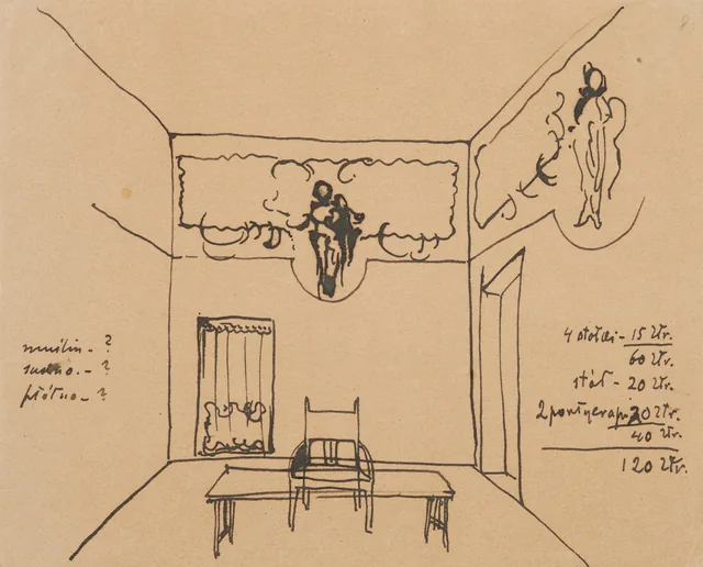 Projeto de sala de exposição para a Sociedade dos amigos das belas-artes de Cracóvia