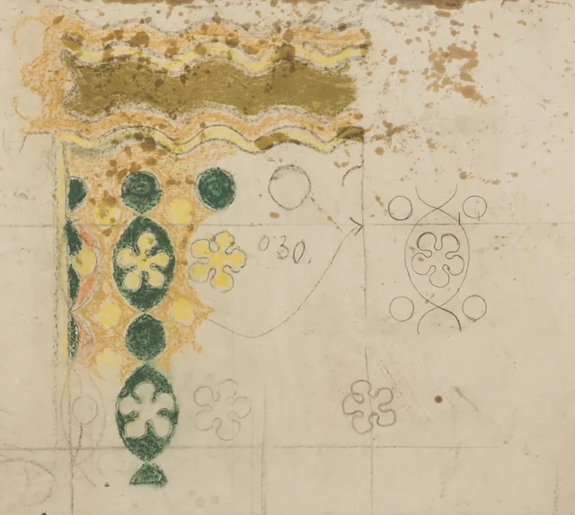 Estudo de ornamento para a decoração pintada da igreja dos Franciscanos de Cracóvia