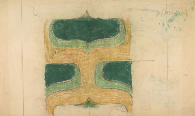 Estudo de ornamento para a policromia do coro da igreja dos Franciscanos de Cracóvia, motivo de tapete