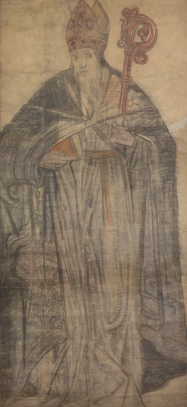 Santo Agostinho, levantamento de uma pintura mural da igreja da Santa Cruz de Cracóvia