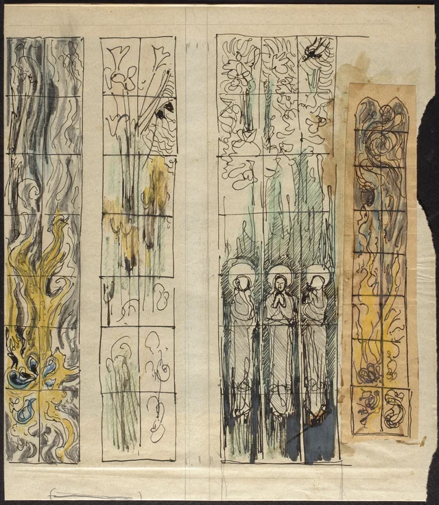 Esquisses de conception pour les vitraux de l'église des Franciscains, Stanisław Wyspiański