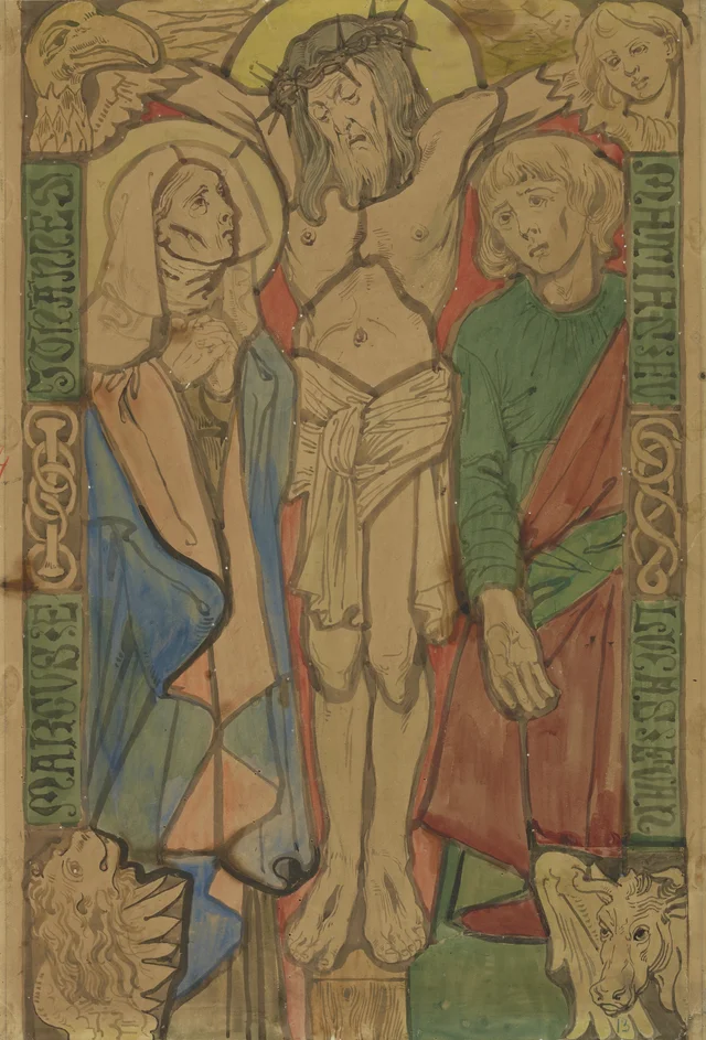 «A Crucificação», projeto de painel para a janela oeste da igreja de Nossa Senhora de Cracóvia, do portfólio «Cenas da vida da Virgem e de Cristo»