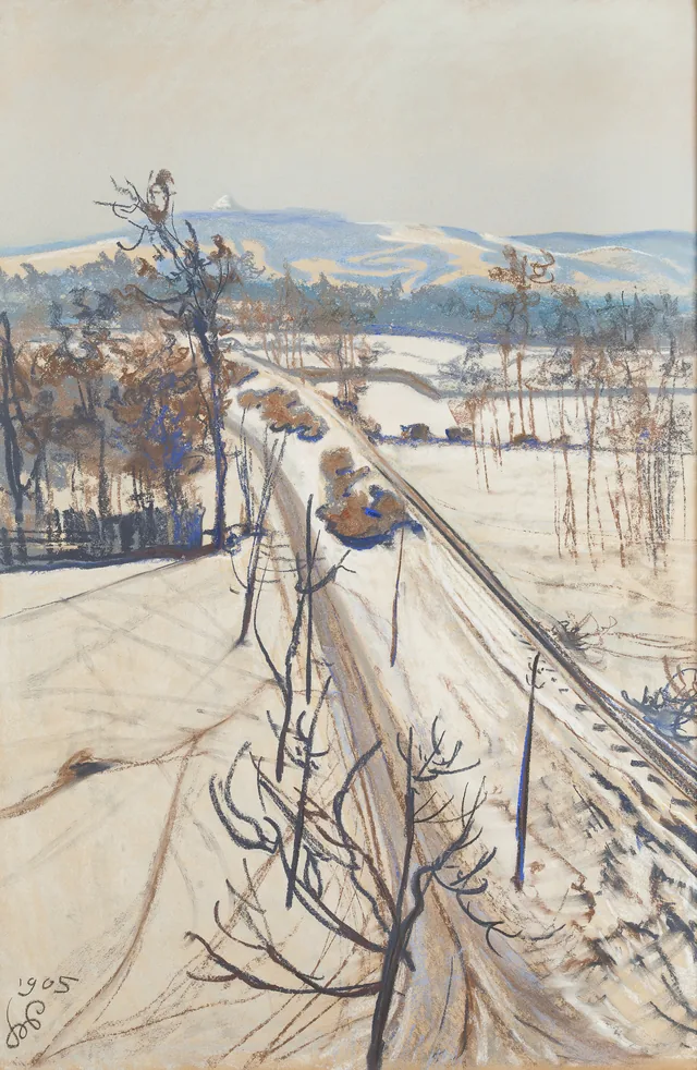 Vista da janela sobre o monte Kościuszko, dia cinzento, Stanisław Wyspiański