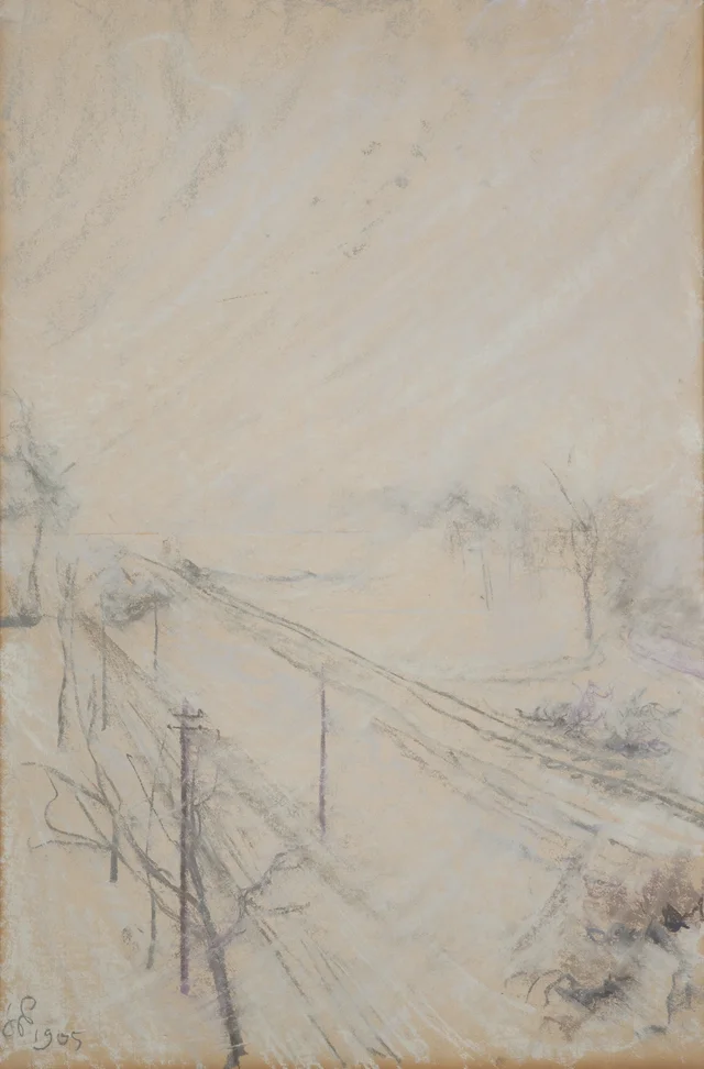 Vista da janela sobre o monte Kościuszko, tempestade de neve, Stanisław Wyspiański