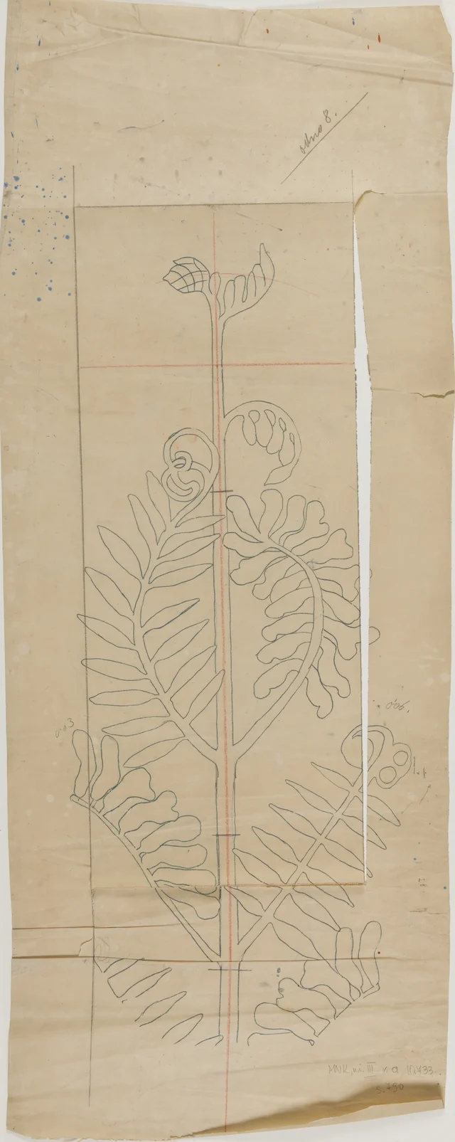 Tufted vetch, design for the painted decoration of the Franciscan church in Kraków, Stanisław Wyspiański