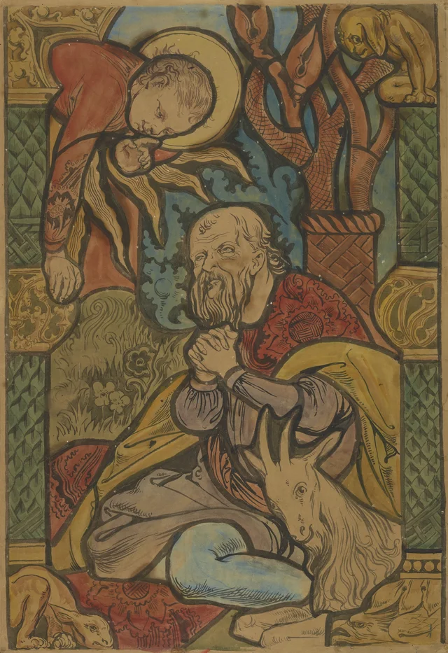 «O Anúncio a Joaquim», projeto de painel para a janela oeste da igreja de Nossa Senhora de Cracóvia, do portfólio «Cenas da vida da Virgem e de Cristo»