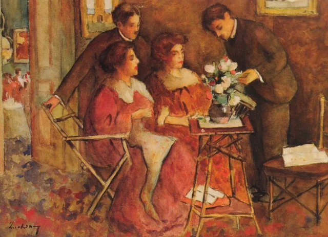 The Writer Beldiceanu with His Family and the Poet Șt. O. Iosif, Ștefan Luchian
