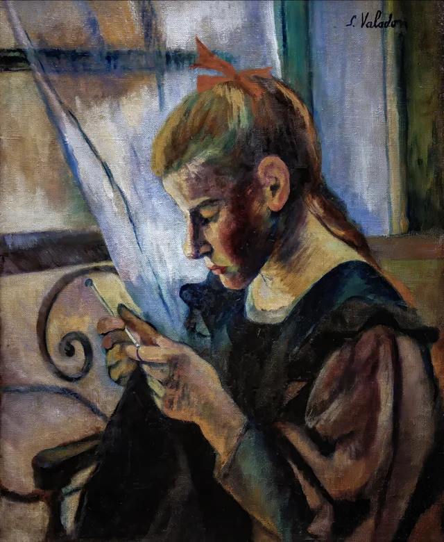Menina Fazendo Crochê, Suzanne Valadon