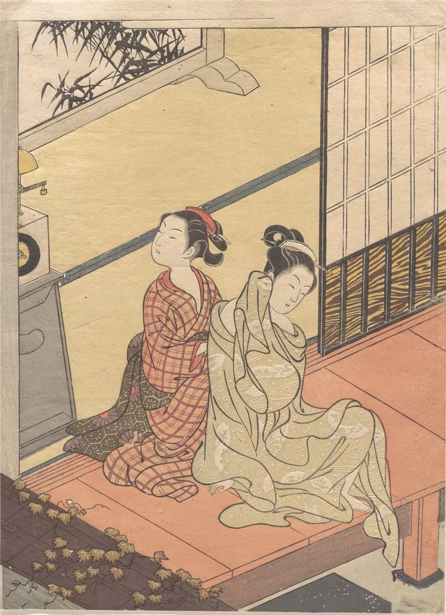 Evening Chime of the Clock (Tokei no banshō), from the series “Eight Parlor Views” (Zashiki hakkei), Suzuki Harunobu