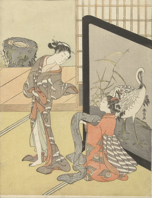 Choosing an Obi, Suzuki Harunobu