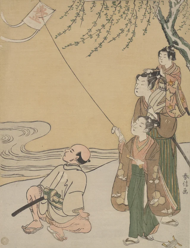 Soltando pipa, Suzuki Harunobu