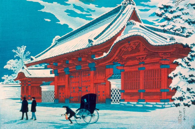 The Red Gate of Hongo in Snow, Takahashi Shōtei