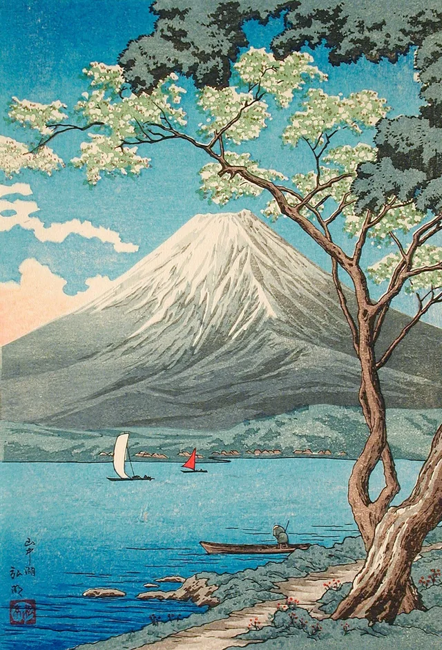 Le mont Fuji vu du lac Yamanaka