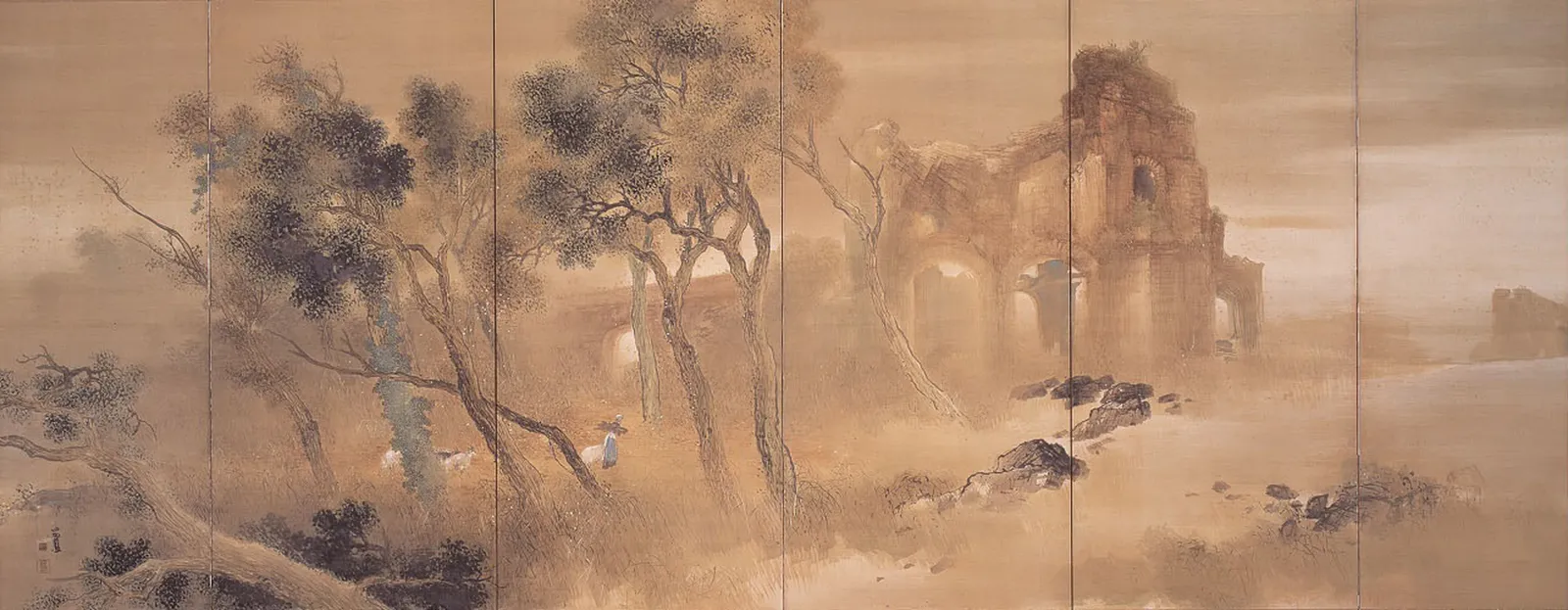 Historic Spot of Rome (left), Takeuchi Seihō