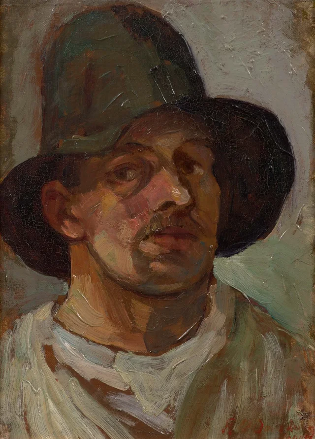 Autorretrato con sombrero, Theo van Doesburg