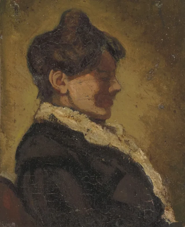 Retrato de Agnita Feis de perfil, Theo van Doesburg