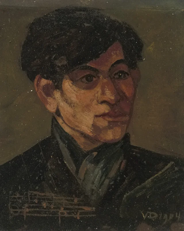Retrato de un hombre (¿un músico?), Theo van Doesburg