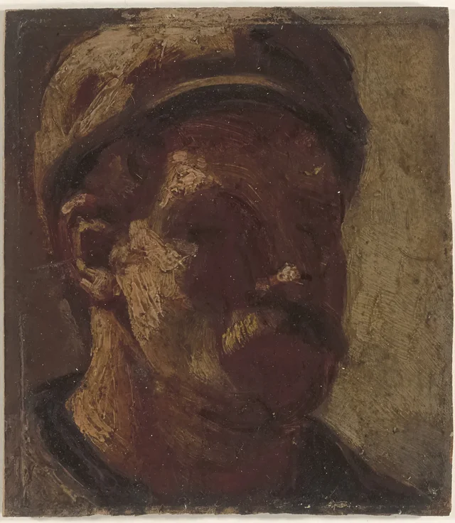 Cabeça de homem de bigode e boné (autorretrato?)
