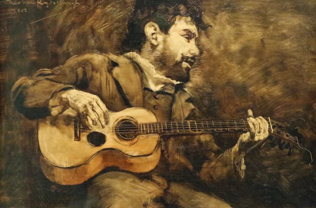Guitarrista - Retrato del pintor español Darío de Regoyos, Théo van Rysselberghe