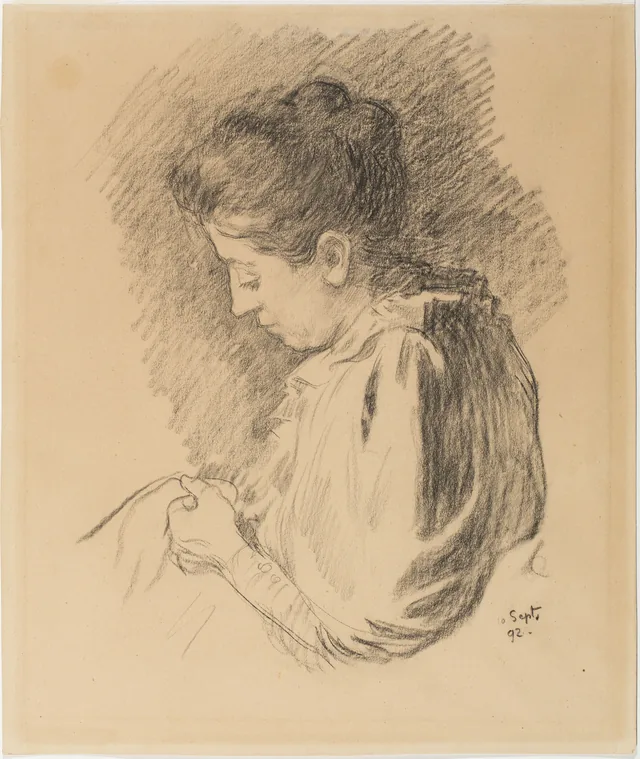 Mulher costurando (Maria Van Rysselberghe-Monnom), Théo van Rysselberghe