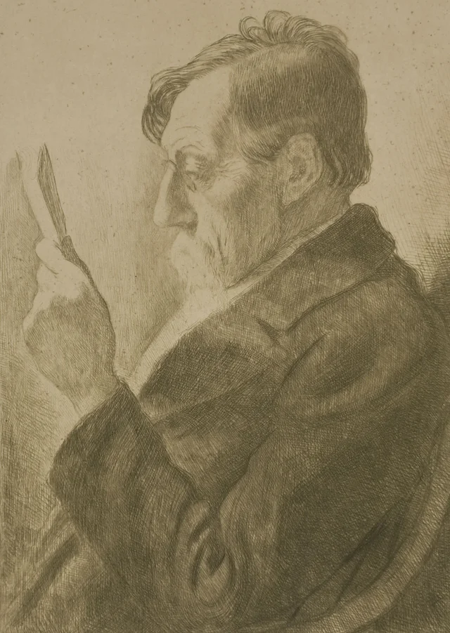 Retrato del escritor Émile Verhaeren, leyendo