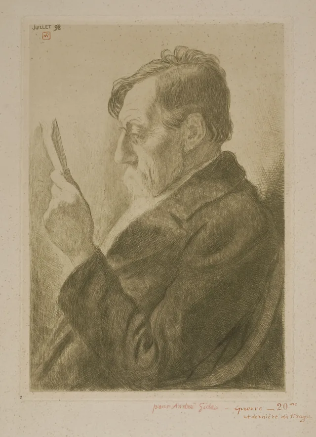 Retrato do escritor Émile Verhaeren, lendo