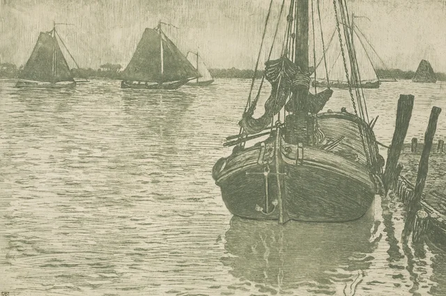 Barcos bajo la lluvia